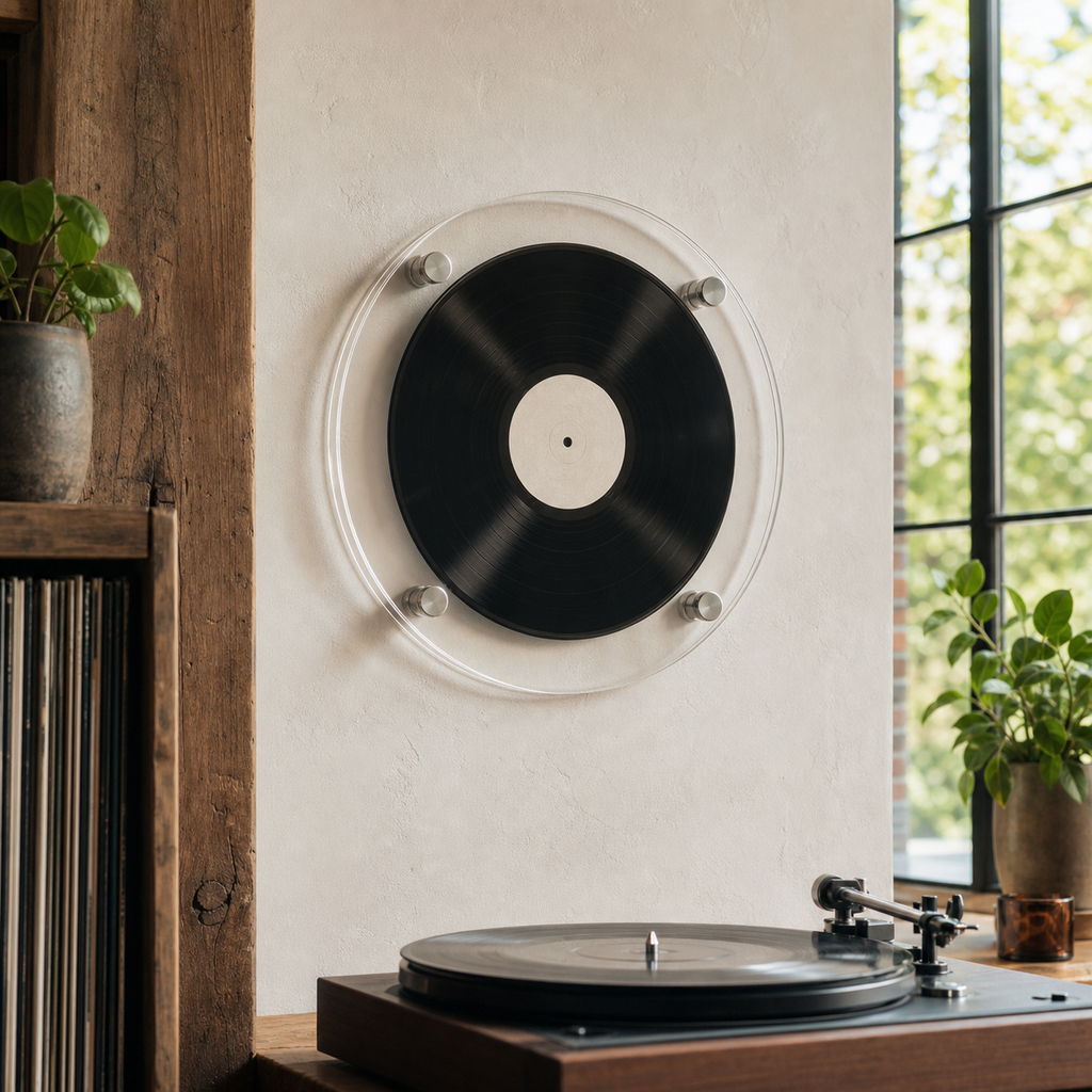 Clear Round Acrylic Vinyl Record Frame product photo